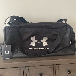 Under Armour Black and Silver Duffel Bag